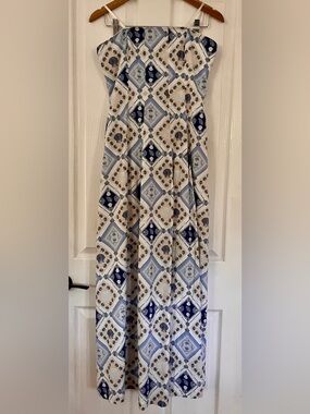 7 For All Mankind Seashell Strapless Maxi Dress